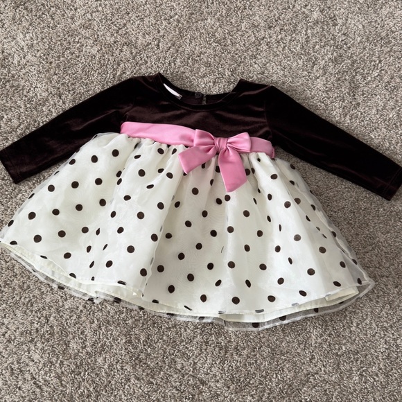 Jessica Ann long sleeve polka dot baby Girl's Dress Size 6-9 months - Picture 2 of 12